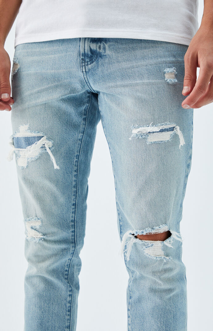 Light Ripped Stacked Skinny Jeans