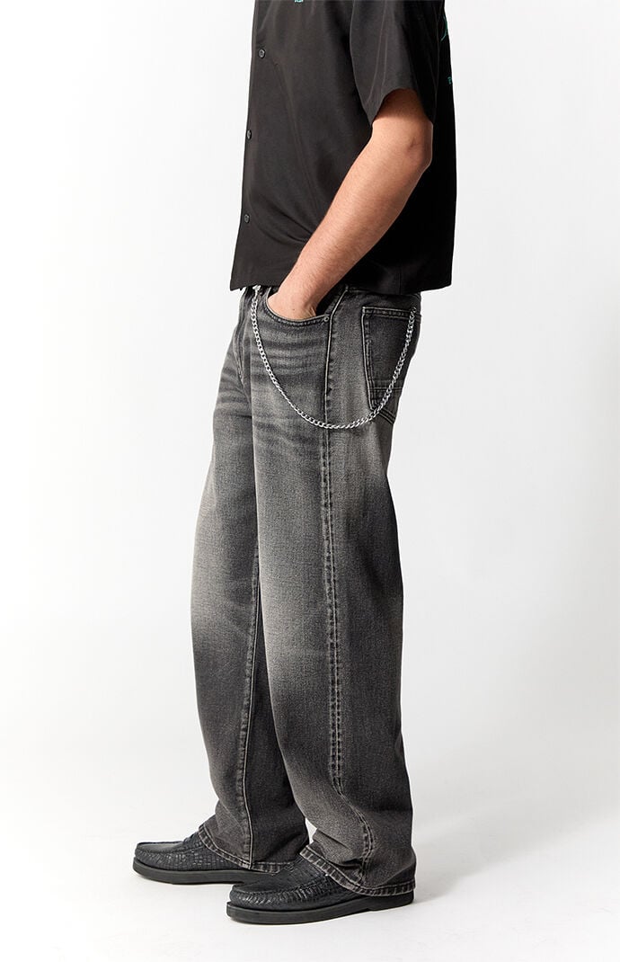 Pacsun Dylan Baggy Jeans Chain Vintage Wash Black