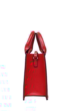 Red Modern Edge Charm Tote Bag image number 4