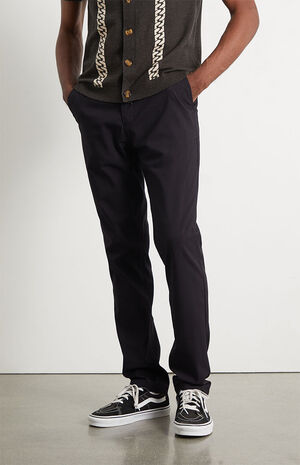 Black Slim Chino Comfort Stretch Pants image number 2