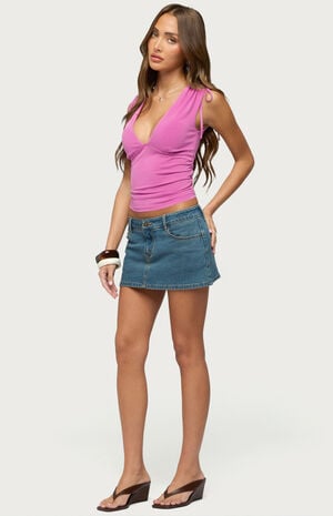 Cady Drawstring V Neck Tank Top image number 4