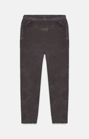 Women's Off Black Terry Cloth Resort Pants image number 1