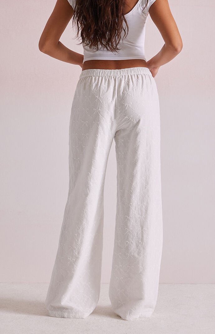 Beverly and Beck Bow Embroidered Lounge Pants | Pacsun