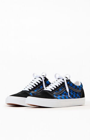 Black & Blue Canvas Old Skool Shoes image number 2
