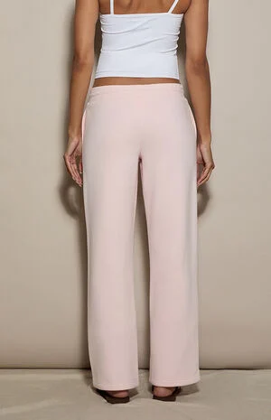 Pink Ultra Soft Fleece Straight Leg Sweatpants image number 4