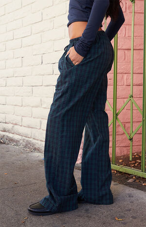 Green Plaid Anastasia Baggy Pants image number 3