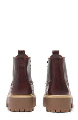 Women's Burgundy Stone Street Mid Lace-Up Boots image number 5
