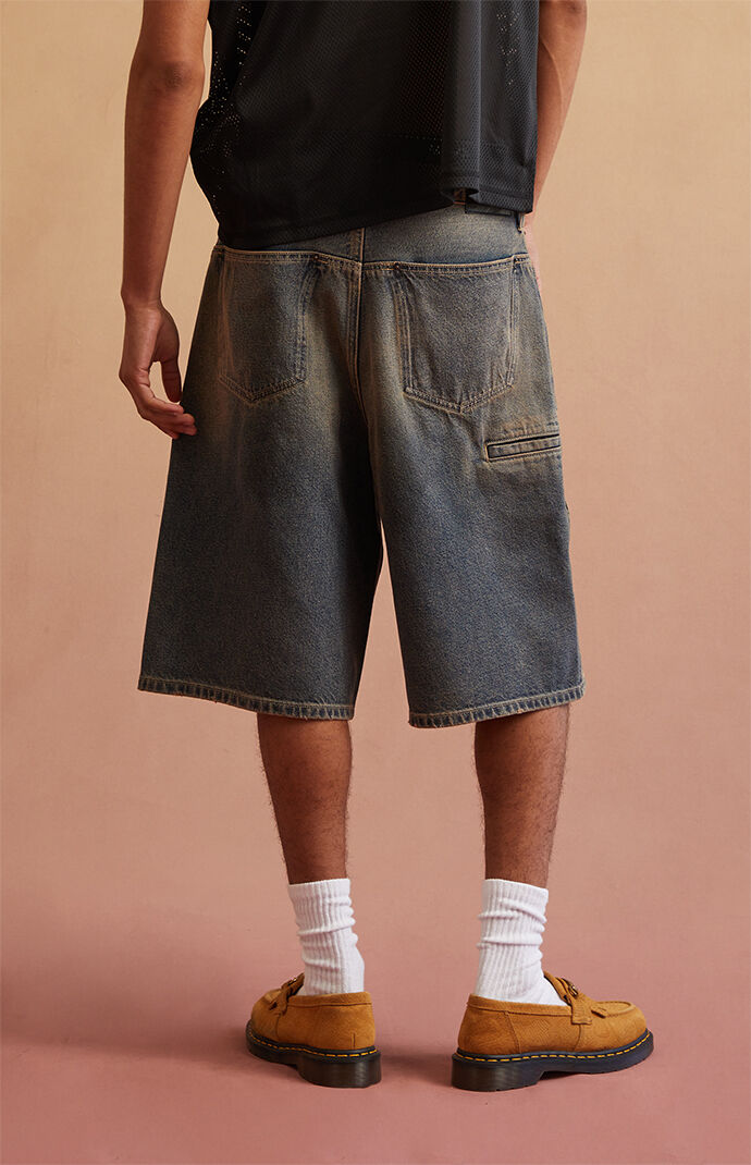 RARE DNM EDIT Dark Blue Tinted Clip Baggy Denim Shorts