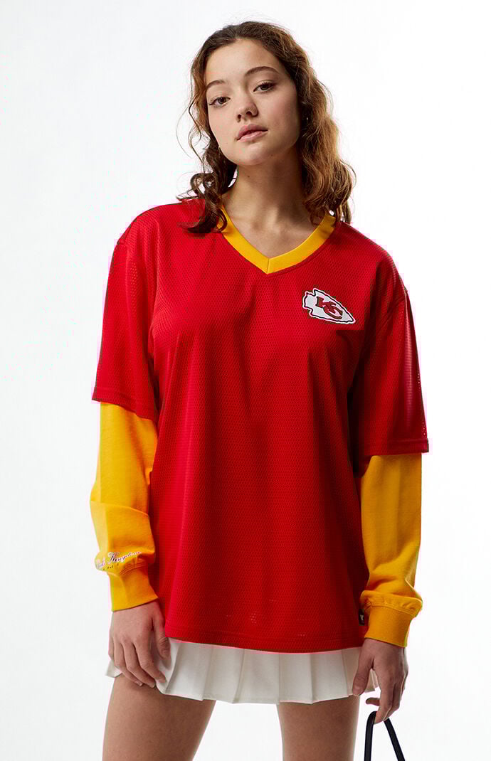 WILD COLLECTIVE NFL Wild Collective x PacSun Kansas City Chiefs Mesh Long Sleeve Jersey WILD COLLECTIVE NFL Wild Collective x PacSun Kansas City Chiefs Mesh Long Sleeve Jersey
