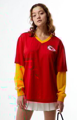 NFL Wild Collective x PacSun Kansas City Chiefs Mesh Long Sleeve Jersey image number 1
