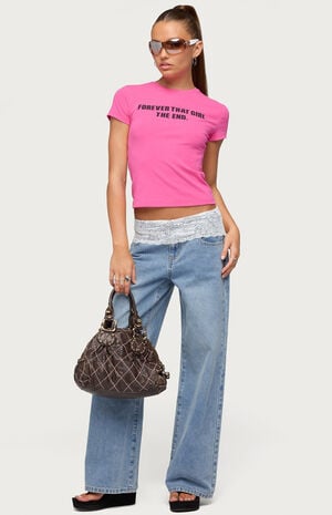 Lacey Foldover Low Rise Baggy Jeans image number 5
