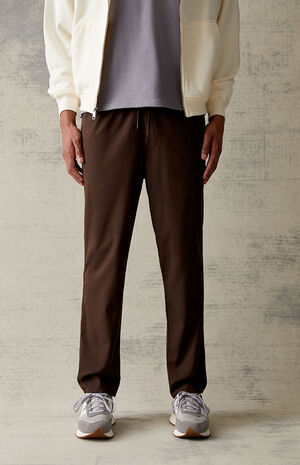 Stretch Brown Slim Trousers image number 2