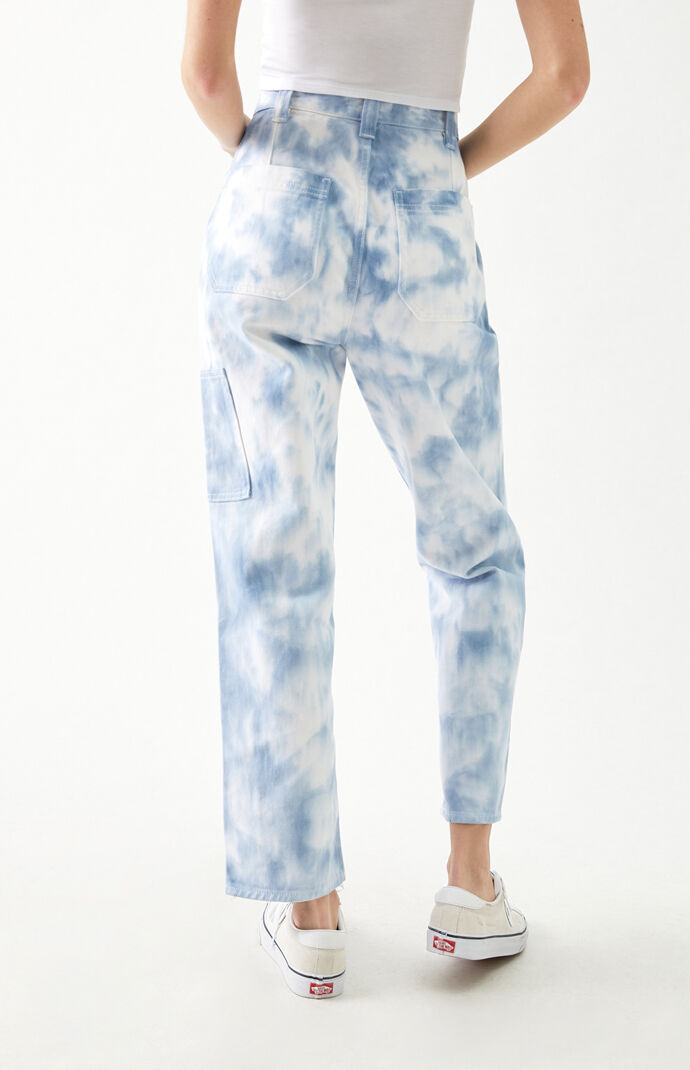 Blue Tie Dye High Waisted Surplus Pants