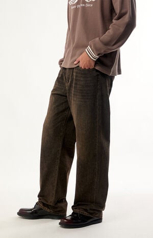 Dylan Baggy Jeans Star Embroidered Brown image number 3