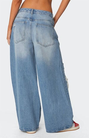 Distressed Low Rise Baggy Jeans image number 4