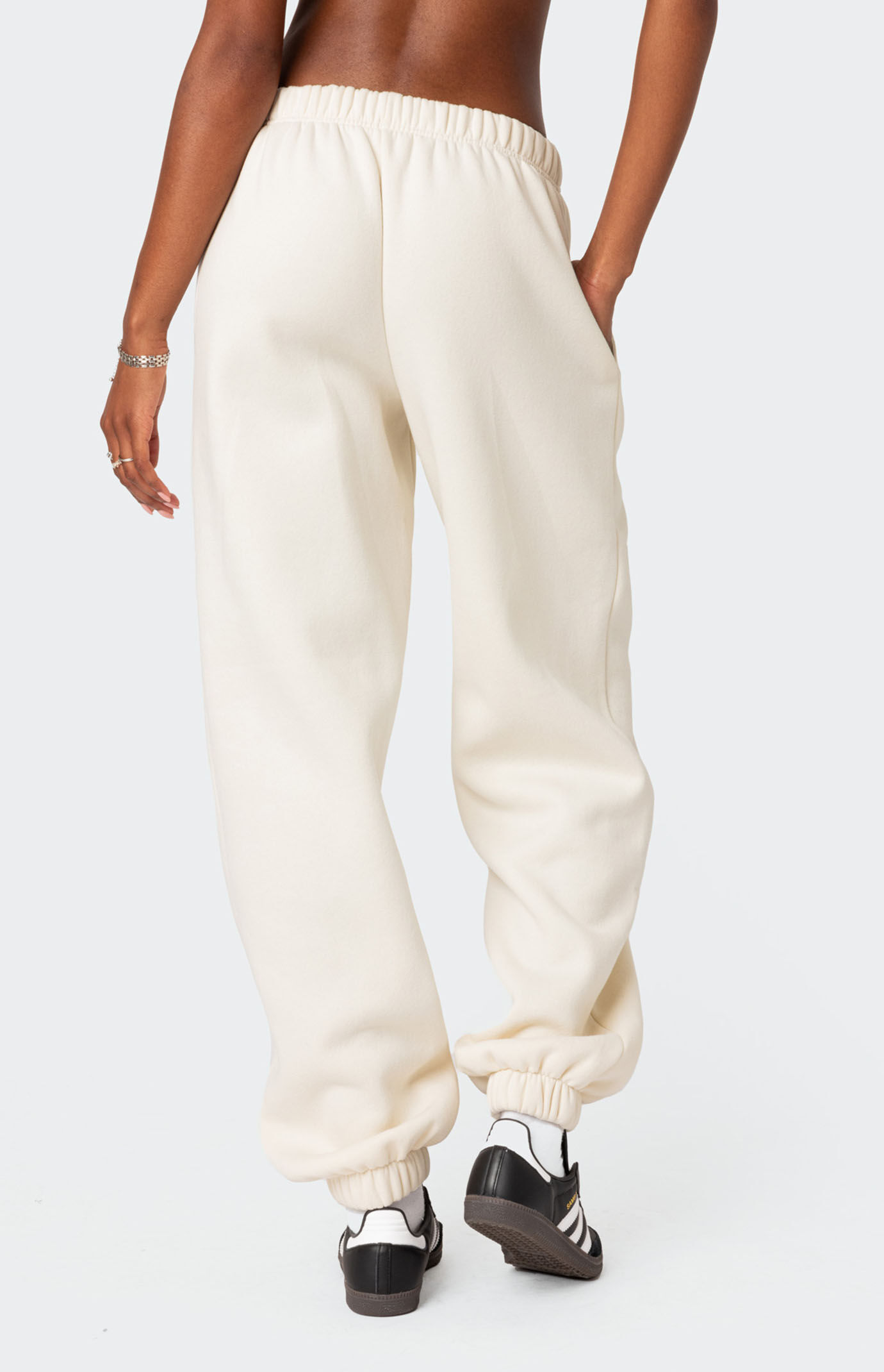 White oversized sweatpants top