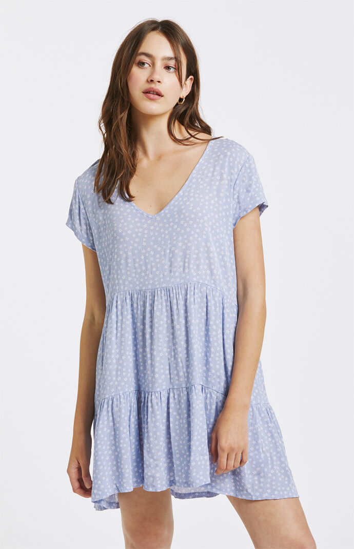 Printed Tiered Babydoll Mini Dress