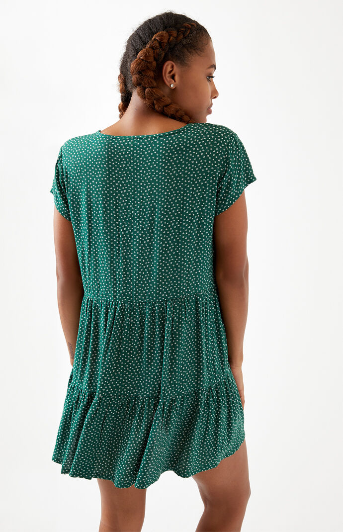 Printed Tiered Babydoll Mini Dress