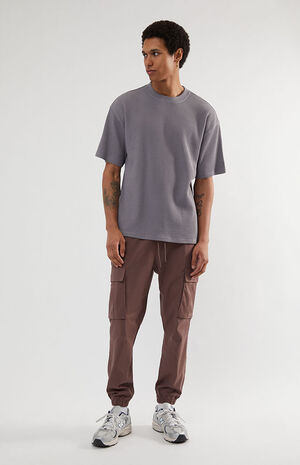 Gray Waffle Knit Boxy T-Shirt image number 4