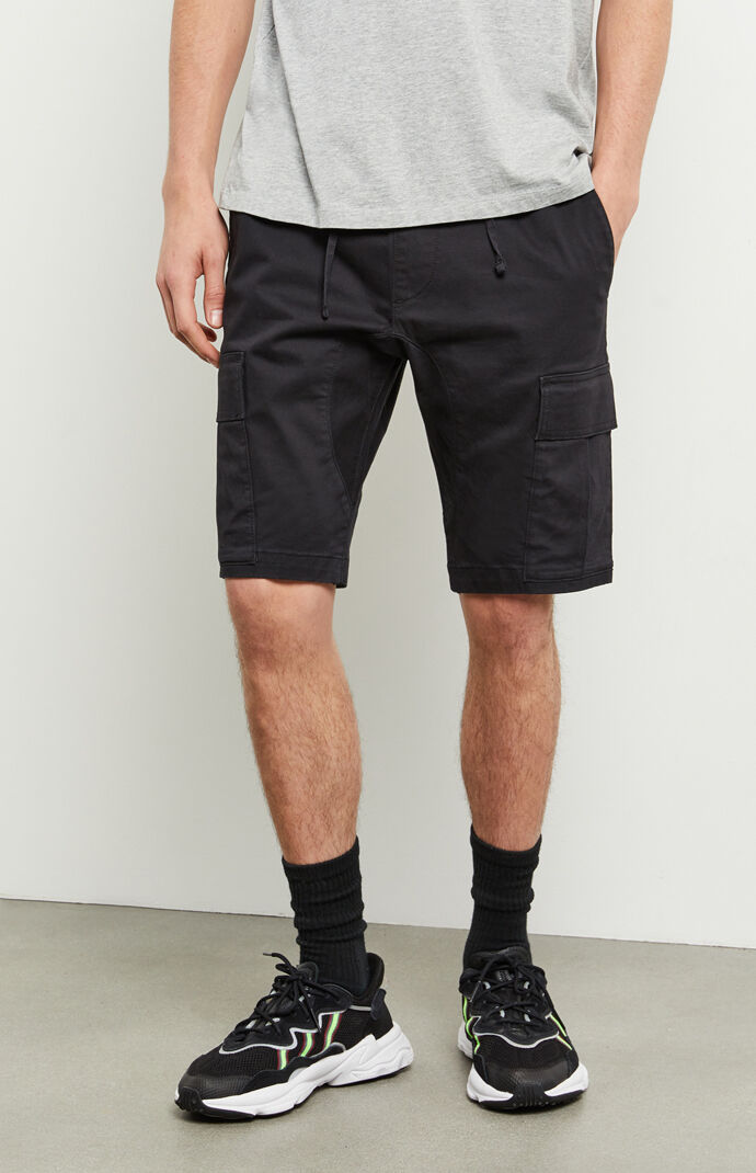 Black Slim Cargo Shorts