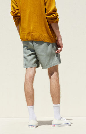 Olive Textured Volley Shorts image number 5