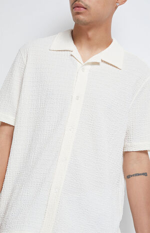 Pointelle Woven Button Down Shirt image number 3