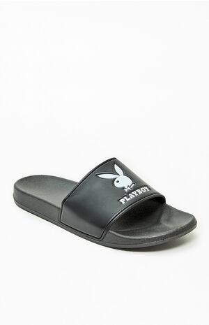 x Playboy Black Slide Sandals image number 1