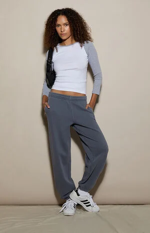 Blue Ultra Soft Fleece Sweatpants image number 1