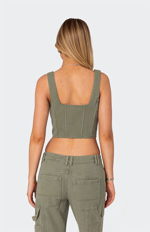 Lottie Washed Denim Zip Corset image number 5