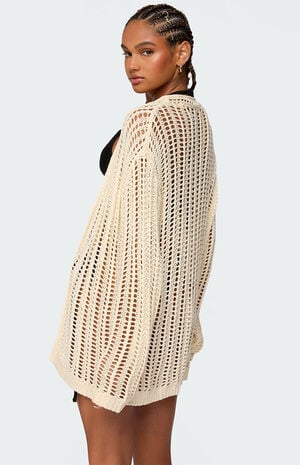 Darcee Oversized Crochet Cardigan image number 5