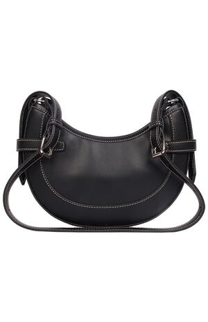 Black Blake Smooth Belted Hobo Bag image number 5