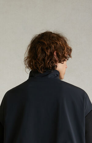 Black Nylon Fleece Mock Neck Sweatshirt image number 5