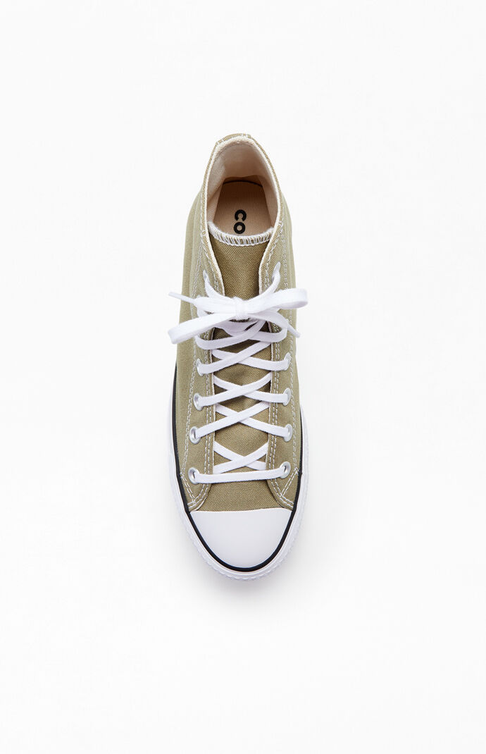 Khaki green high top converse cheap