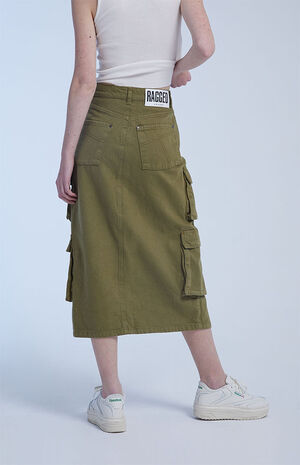 Eco Khaki Combat Midi Skirt image number 4