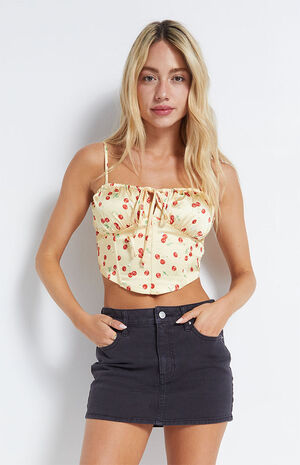 Tie Front Satin Corset Top image number 1