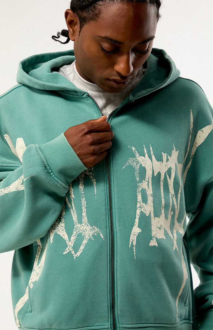 Pacsun Green Don't Blink You'll Miss It Full Zip Hoodie | Pacsun