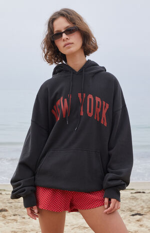 Black Christy New York Oversized Hoodie image number 1