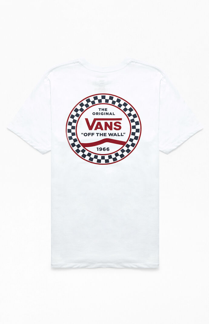 colorful checkerboard vans shirt