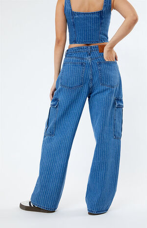 Organic Pinstripe Utility Jeans image number 4