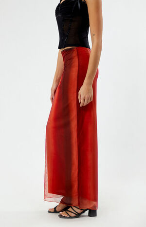 Ombre Mesh Midi Skirt image number 3