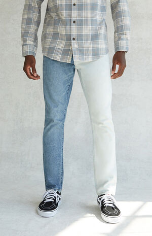 Indigo Blue Split Slim Taper Rigid Jeans image number 2