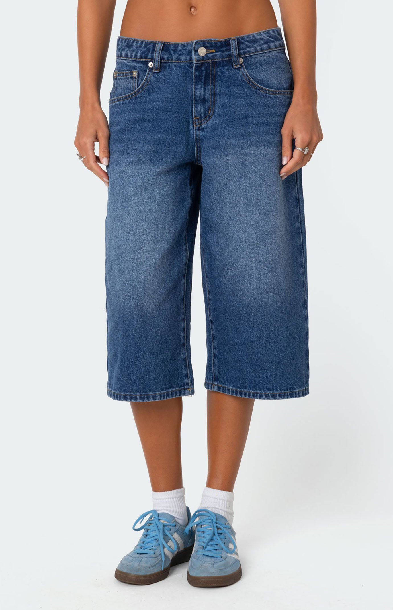 レビュー高評価アイテム特集｜ファッション通販 Edikted Xtra Long Low Rise Denim Bermuda Shorts | PacSun パンツ