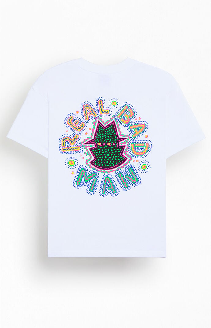 Real Bad Man Men's Dotted Logo T-shirt In White