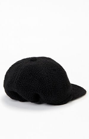 Jet Black Sherpa Fleece Baseball Hat image number 2