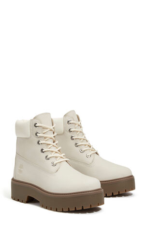 Women's Natural Nubuck Stone Street 6inch Lace-Up Waterproof Boots image number 4