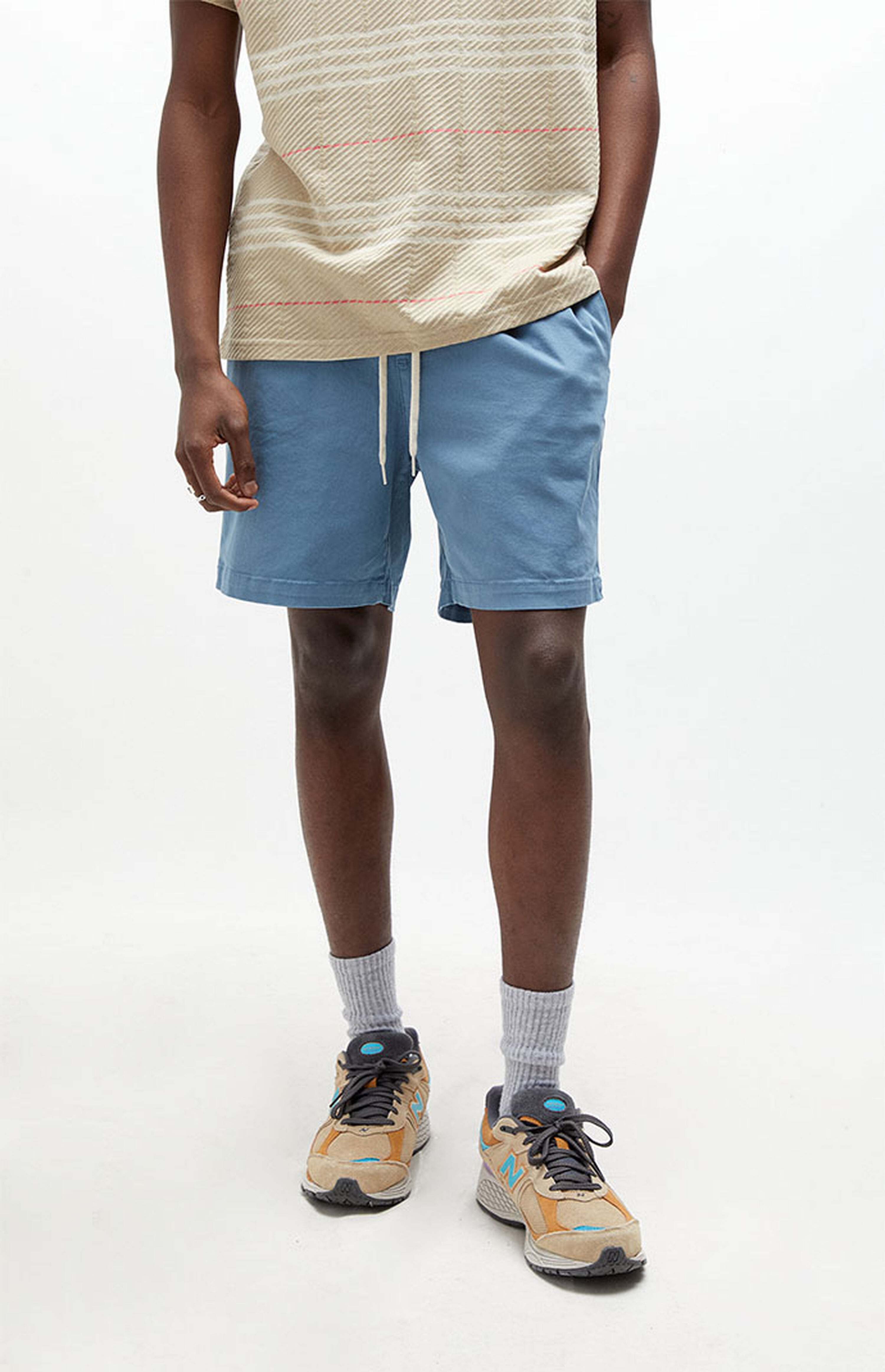 PacSun Blue Twill Volley Shorts PacSun