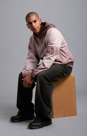 Taupe Rose Vintage Wash Heavyweight Oversized Fleece Hoodie image number 2