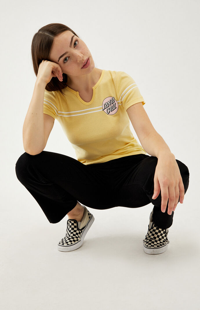 Notch Front Fitted T-Shirt