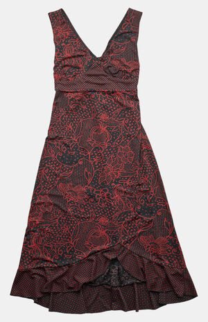 2000s Midi V-Neck Dress image number 1