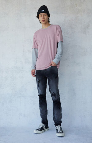 Black Washed Stacked Skinny Jeans Black Washed Stacked Skinny Jeans image number null